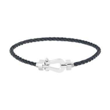 Fred Force 10 medium model bracelet in white gold and stormy grey cable