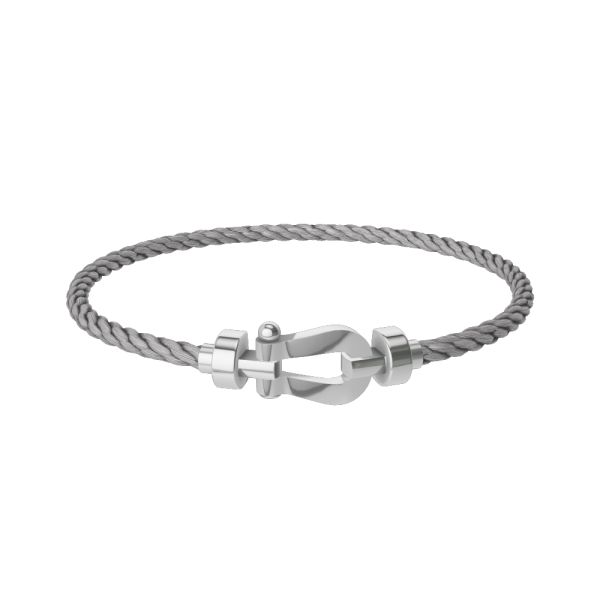 Fred Force 10 medium model bracelet in white gold and steel cable