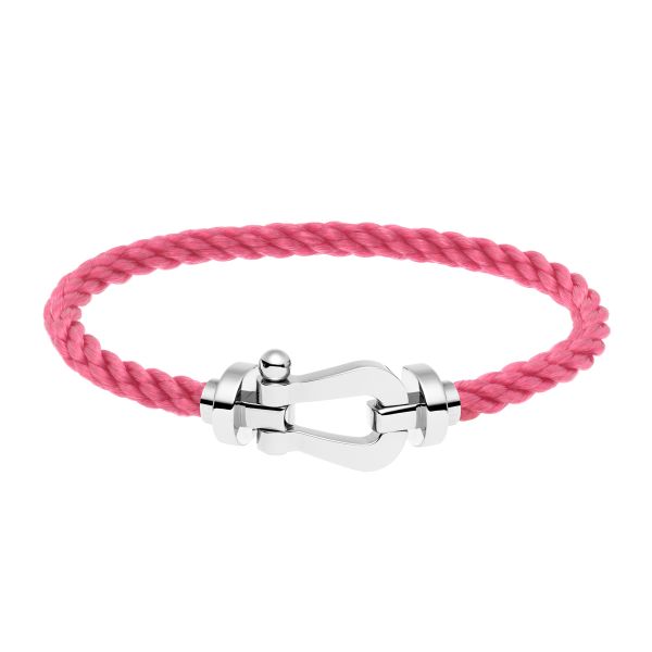 Fred Force 10 large model bracelet in white gold and rosewood cable