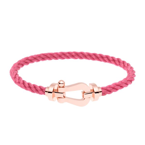 Bracelet Fred Force 10 grand modèle en or rose et câble bois de rose