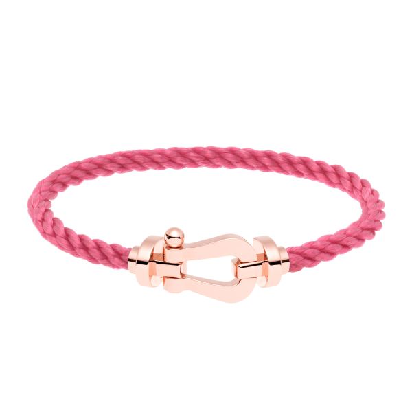 Fred Force 10 large model bracelet in rose gold and pink cable