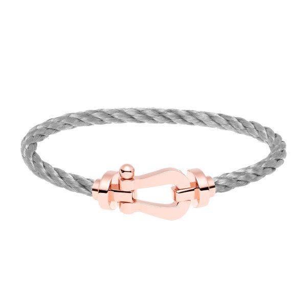 Bracelet Fred Force 10 grand modèle en or rose et câble acier