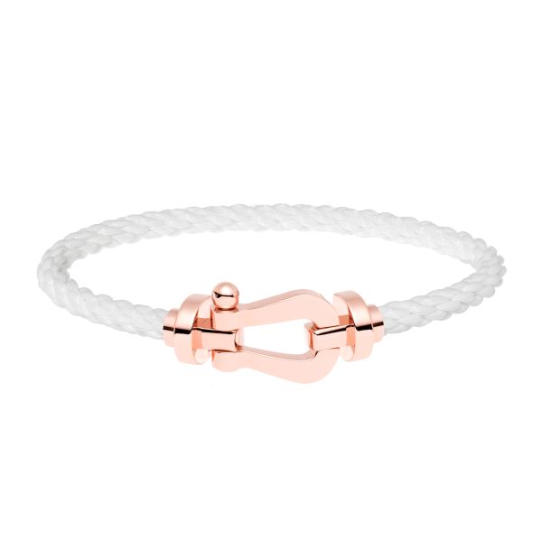 Fred Force 10 large model bracelet in rose gold and white cable