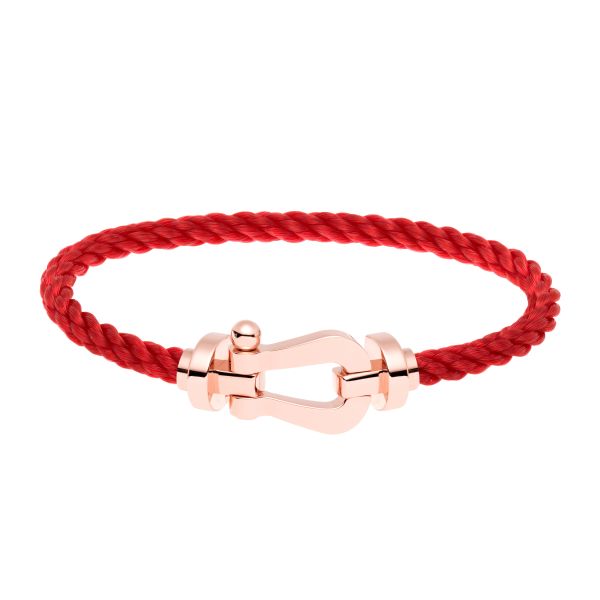 Fred Force 10 large model bracelet in rose gold and red cable