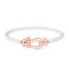 Fred Force 10 large model bracelet in rose gold, diamond pavement and white cable