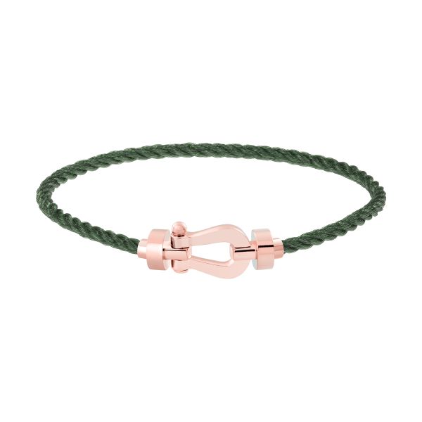 Fred Force 10 medium model bracelet in rose gold and khaki cable