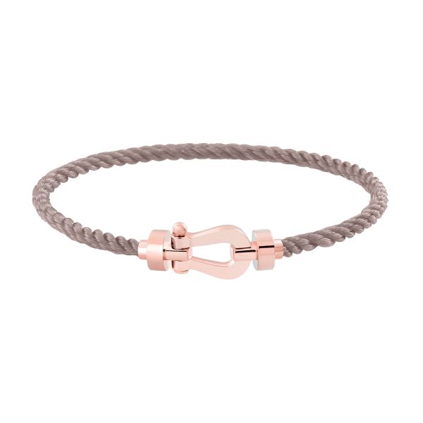 Bracelet Fred Force 10 moyen modèle en or rose et câble taupe