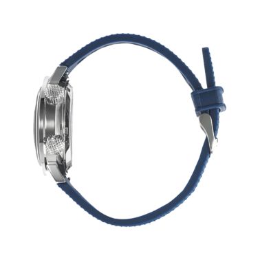 Montre Lip Grande Nautic Ski GMT automatique cadran bleu bracelet caoutchouc perforé bleu 41 mm