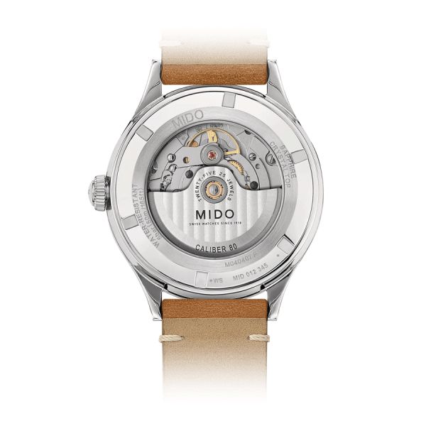 Mido Multifort Patrimony automatic watch blue dial brown leather strap 40 mm M040.407.16.040.00