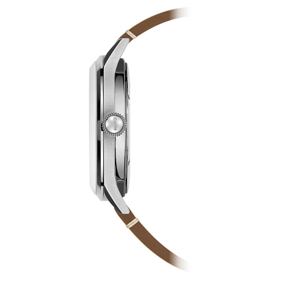 Mido Multifort Patrimony automatic watch blue dial brown leather strap 40 mm M040.407.16.040.00