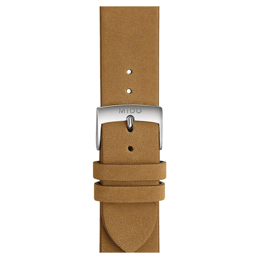 Mido Multifort Patrimony automatic watch blue dial brown leather strap 40 mm M040.407.16.040.00