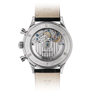 Mido Multifort Patrimony Chronograph automatic watch black dial black leather strap 42 mm M040.427.16.052.00