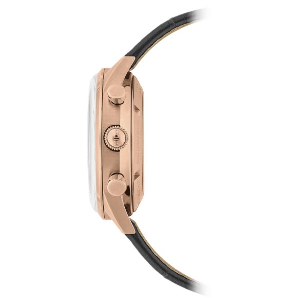 Montre Mido Multifort Patrimony Chronograph PVD Or Rose automatique cadran ivoire bracelet cuir noir 42 mm M040.427.36.262.00