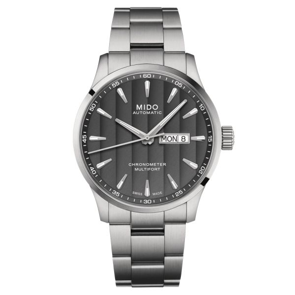 Montre Mido Multifort Chronometer 1 COSC automatique cadran anthracite bracelet acier 42 mm M038.431.11.061.00