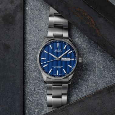 Mido Multifort Chronometer 1 COSC automatic watch blue dial steel bracelet 42 mm M038.431.11.041.00