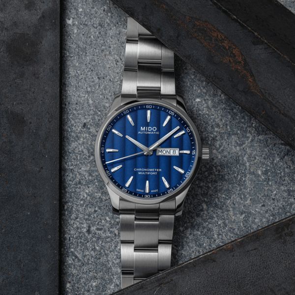 Mido Multifort Chronometer 1 COSC automatic watch blue dial steel bracelet 42 mm M038.431.11.041.00