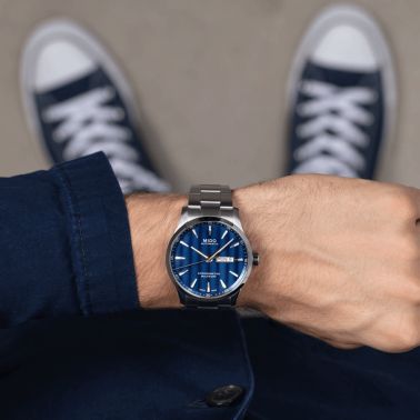 Mido Multifort Chronometer 1 COSC automatic watch blue dial steel bracelet 42 mm M038.431.11.041.00