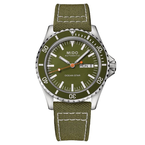 Montre Mido Ocean Star Tribute automatique cadran vert bracelet tissu vert 40,5 mm M026.830.18.091.00