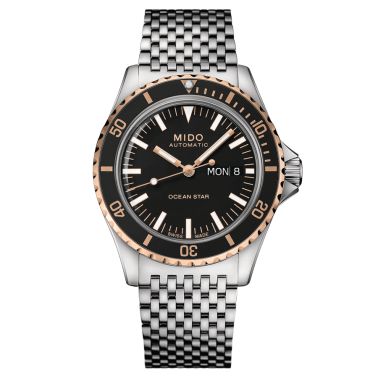 Montre Mido Ocean Star Tribute PVD Or Rose automatique cadran noir bracelet acier 40,5 mm M026.830.21.051.00