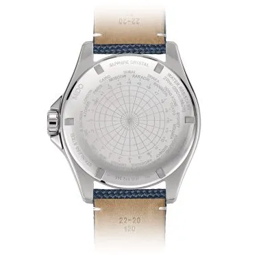 Montre Mido Ocean Star GMT automatique cadran noir bracelet tissu bleu 44 mm M026.629.17.051.00