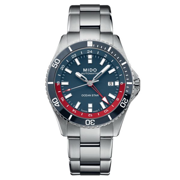 Mido Ocean Star GMT automatic watch blue dial steel bracelet 44 mm M026.629.11.041.00