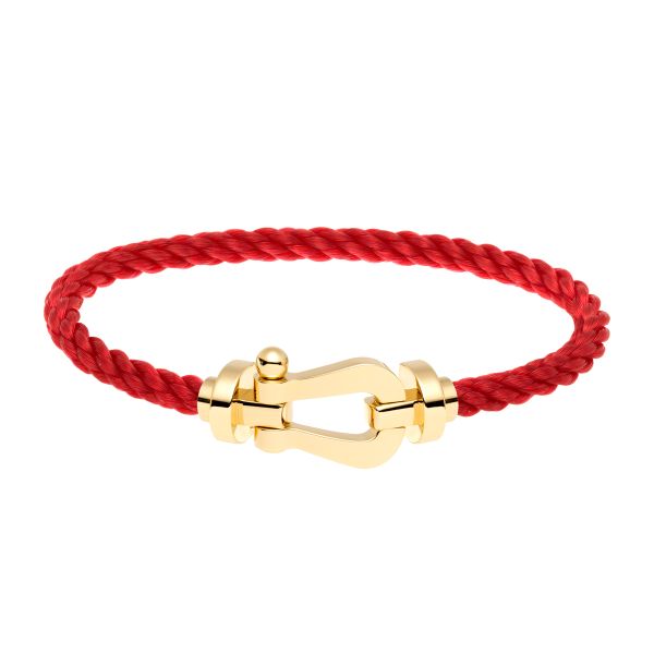 Bracelet Fred Force 10 grand modèle en or jaune et câble rouge 0B0006-6B0157