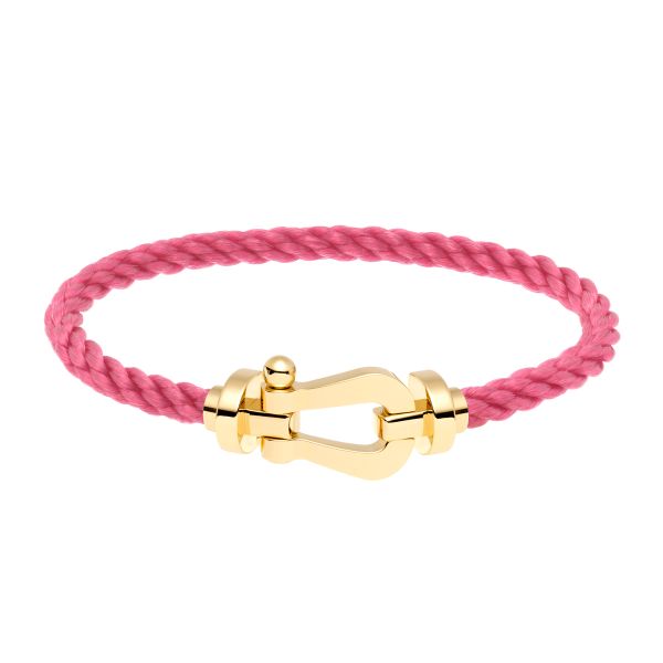 Bracelet Fred Force 10 grand modèle en or jaune et câble bois de rose 0B0006-6B0185