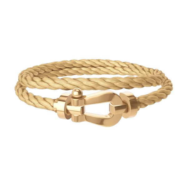 Fred Force 10 large model bracelet, in yellow gold and double twist cable