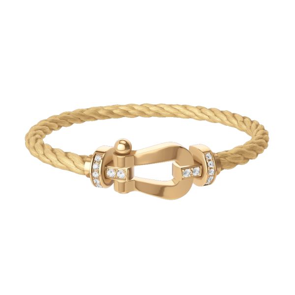 Fred Force 10 large model bracelet in yellow gold and diamonds