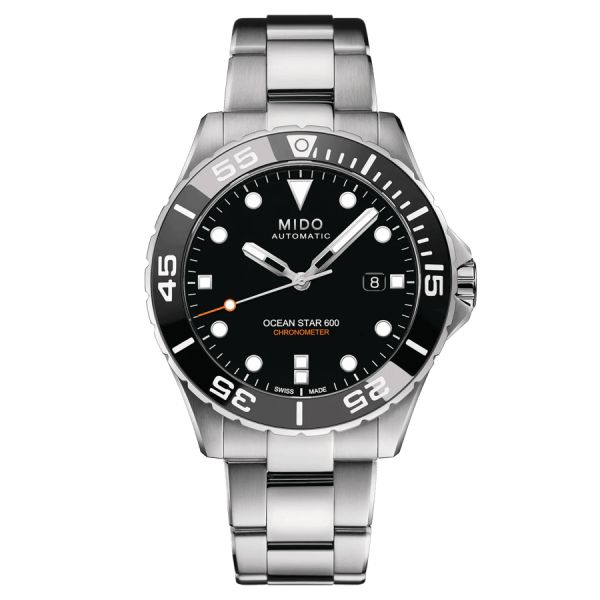 Montre Mido Ocean Star 600 Chronometer COSC automatique cadran noir bracelet acier 43,5 mm M026.608.11.051.00