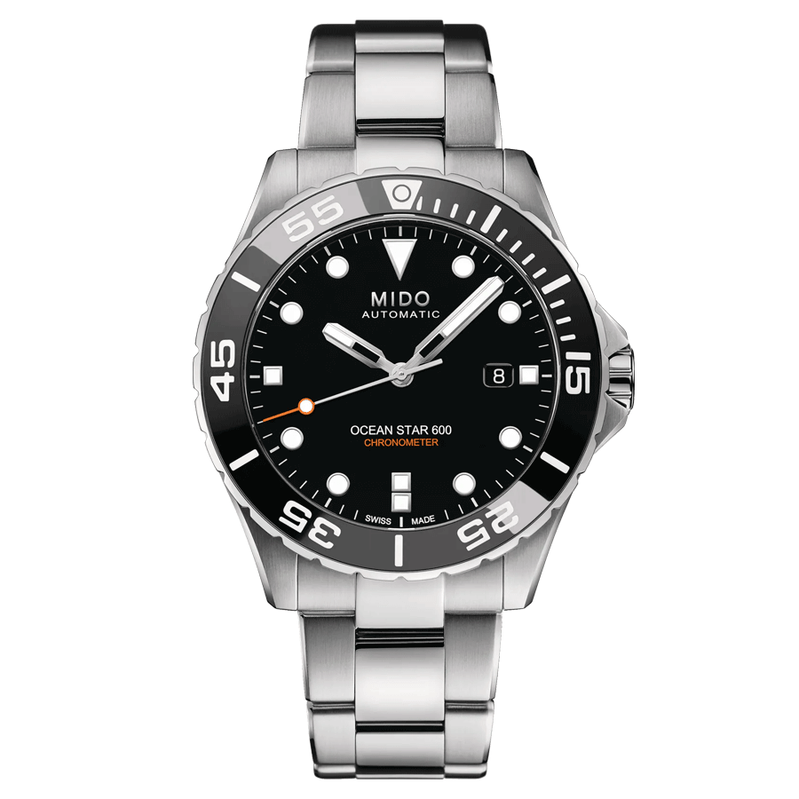 Montre Mido Ocean Star 600 Chronometer COSC automatique cadran noir bracelet acier 43,5 mm M026.608.11.051.00