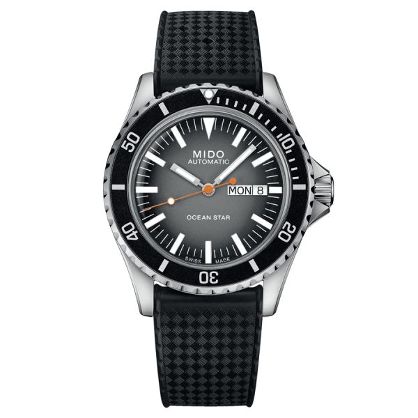 Mido Ocean Star Tribute Gradient automatic watch grey dial black rubber strap 40,5 mm M026.830.17.081.00
