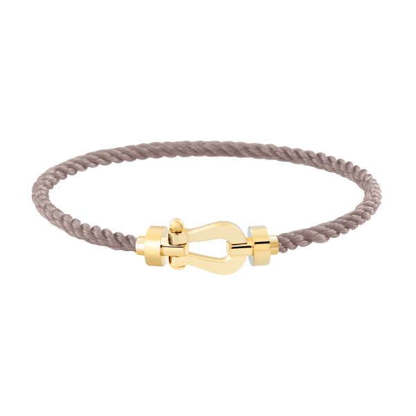 Fred Force 10 bracelet medium model in yellow gold and taupe cable