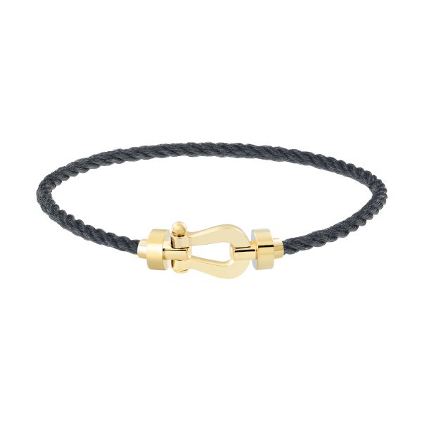 Fred Force 10 bracelet medium model in yellow gold and storm grey cable