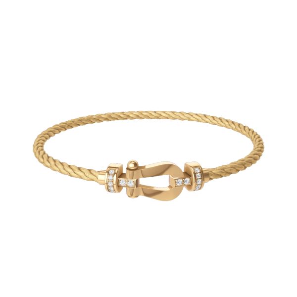 Fred Force 10 bracelet, medium model in yellow gold and diamonds