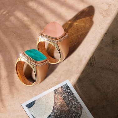 Fred Pain de Sucre cabochon in rose gold and prasiolite