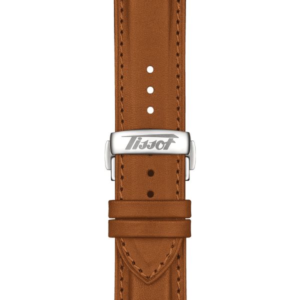 Montre Tissot Telemeter 1938 automatique cadran noir bracelet cuir marron 42 mm T142.462.16.052.00