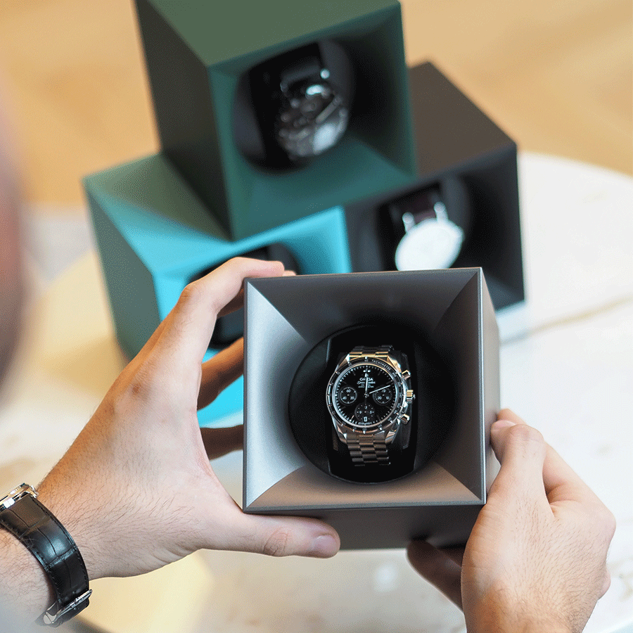 Écrin remontoir pour montre automatique SwissKubik StartBox Argent