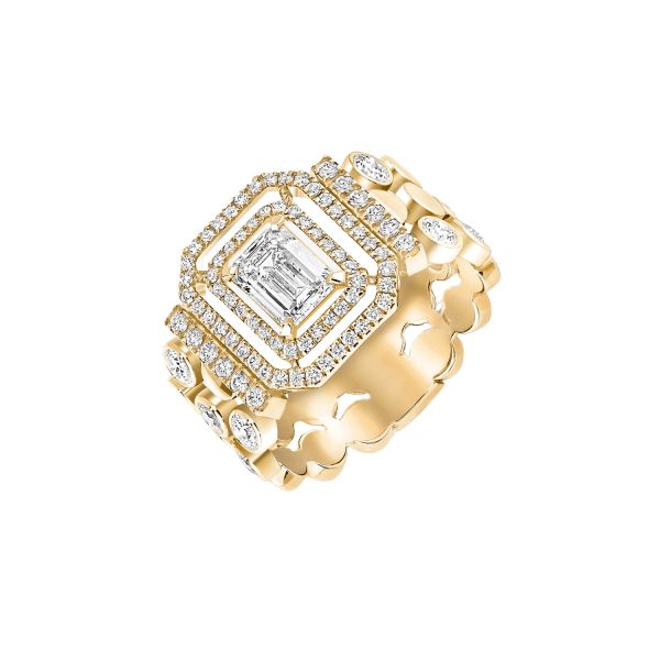 Messika D-Vibes multi-rank ring in yellow gold and diamonds