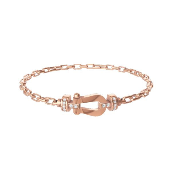 Bracelet FRED Force 10 or rose diamants cable maillons Lepage Revendeur Officiel