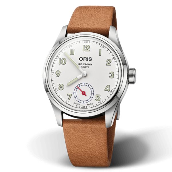 Oris Big Crown Wings of Hope automatic watch Caliber 401 white dial leather strap Limited Edition 40 mm