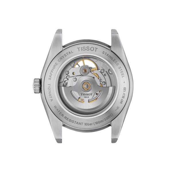 Montre Tissot Gentleman Powermatic 80 Open Heart automatique cadran taupe bracelet acier 40 mm T127.407.11.081.00