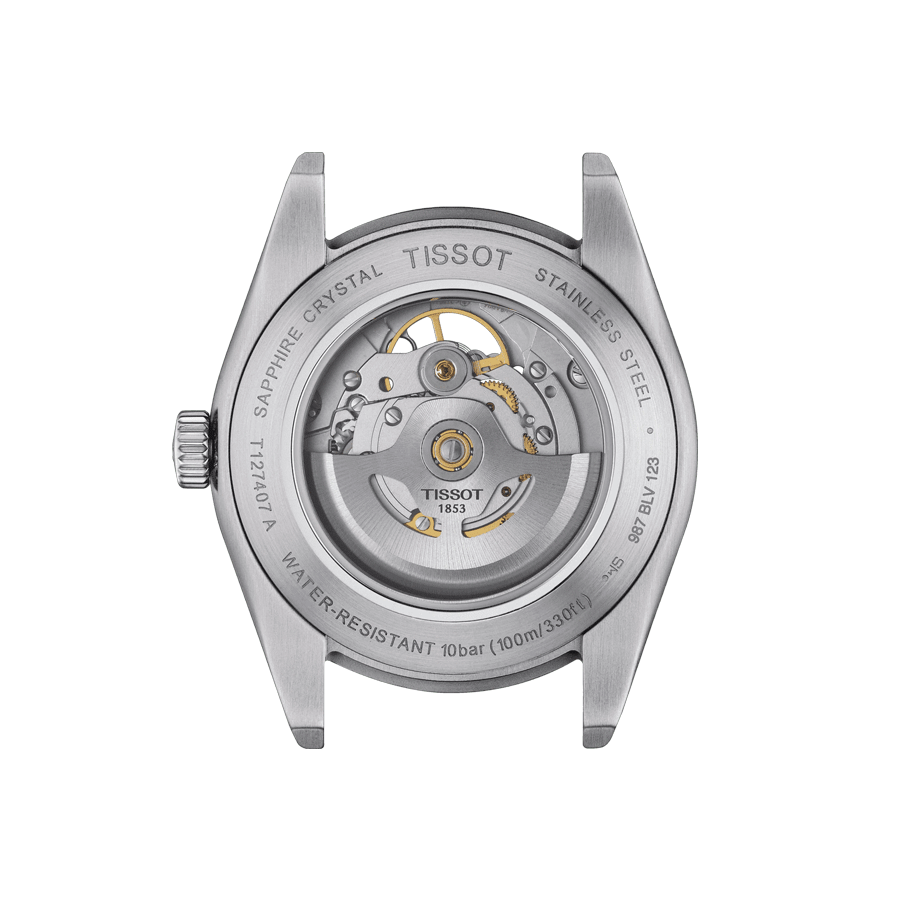 Montre Tissot Gentleman Powermatic 80 Open Heart automatique cadran taupe bracelet acier 40 mm T127.407.11.081.00