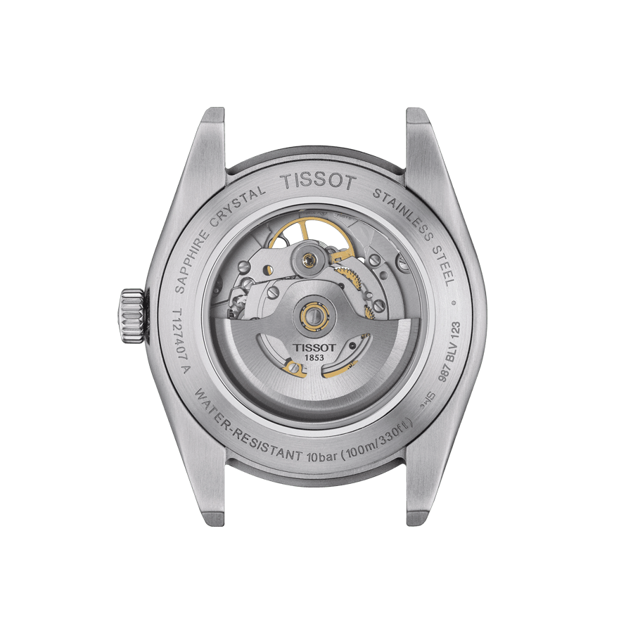 Tissot Gentleman Powermatic 80 Open Heart automatic watch blue dial steel bracelet 40 mmc T127.407.11.041.01