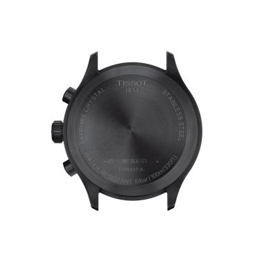 Tissot Chrono XL quartz watch black dial brown leather strap 45 mm T116.617.36.052.03