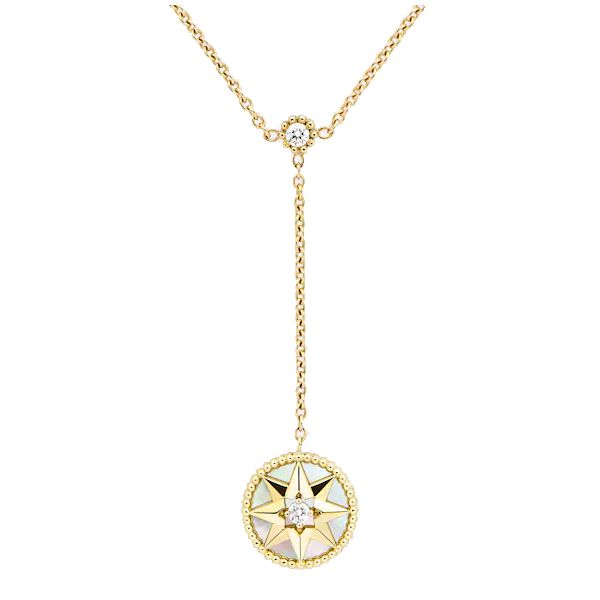 Collier Dior Rose des Vents en or jaune, diamants et nacre