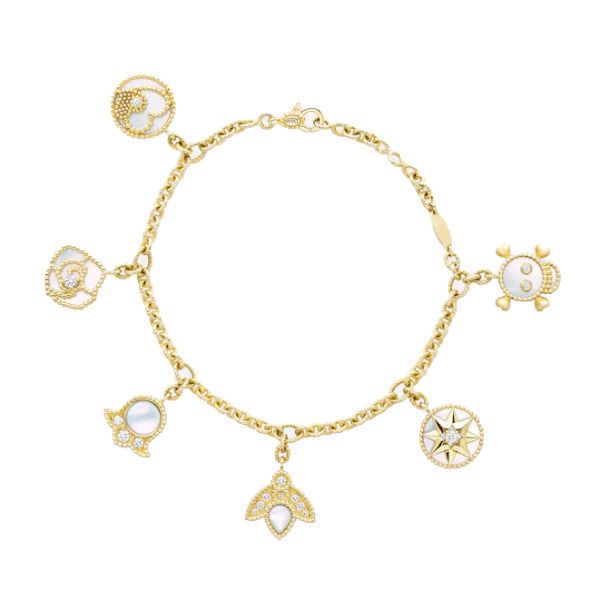 Dior Rose des Vents bracelet in yellow gold, diamonds and mother-of-pearl