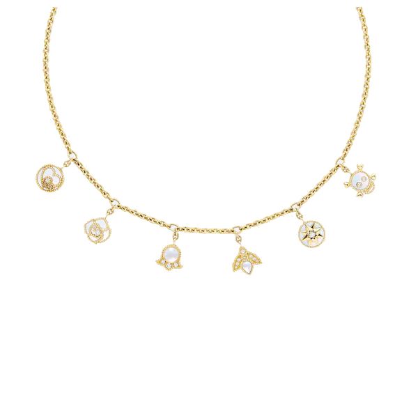 Collier Dior Rose des Vents en or jaune, diamants et nacre JRDV94116_0000