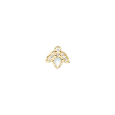 Dior Rose des Vents earring in yellow gold, diamonds and mother of pearl
