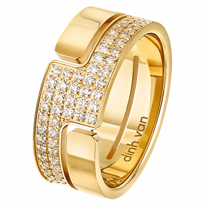 Bague Dinh Van Maillon Petit Modèle Or Jaune et Diamants | Maison V